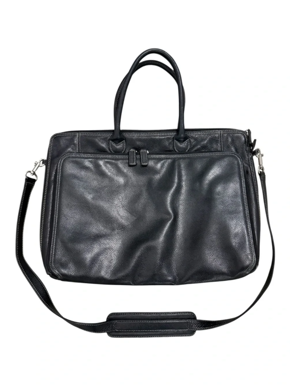 Levenger Black Leather Laptop Bag